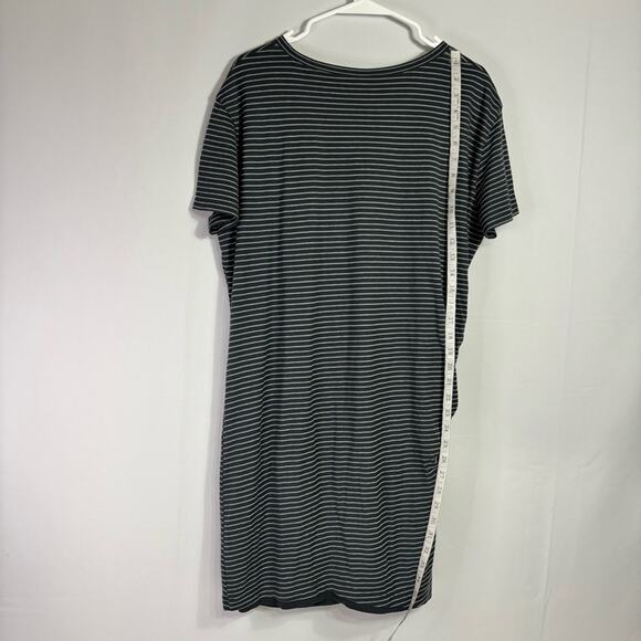 Vince Gray Striped Side Tie Comfy Mini Dress Size Medium QQ0823 - Picture 3 of 10